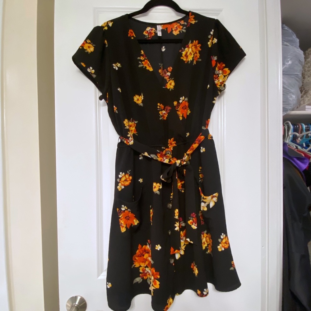 Floral Black Dress